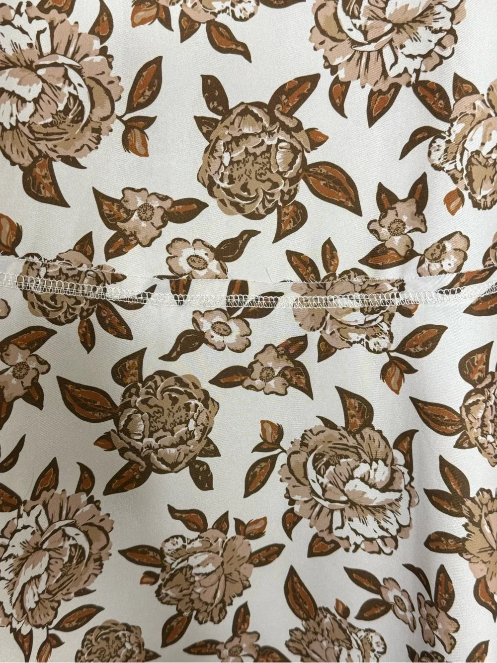 Neutral Floral Midi Skirt Romantic Cottagecore A-Line Skirt - Picture 6 of 12